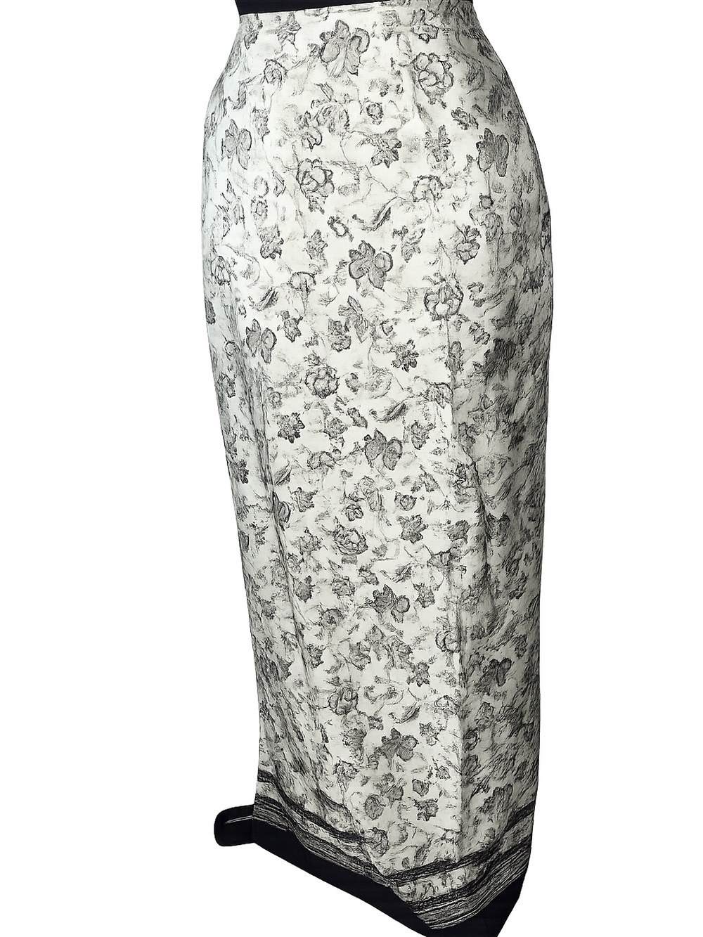 Liz Claiborne Black and White Floral Maxi Skirt